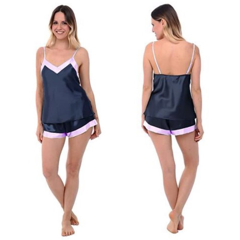 ALEXANDER DEL ROSSA Satin Cami & Shorts Pajama Set - Size M - NWOT